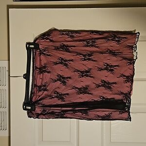 Dolls Kill pink and black lace miniskirt 1x